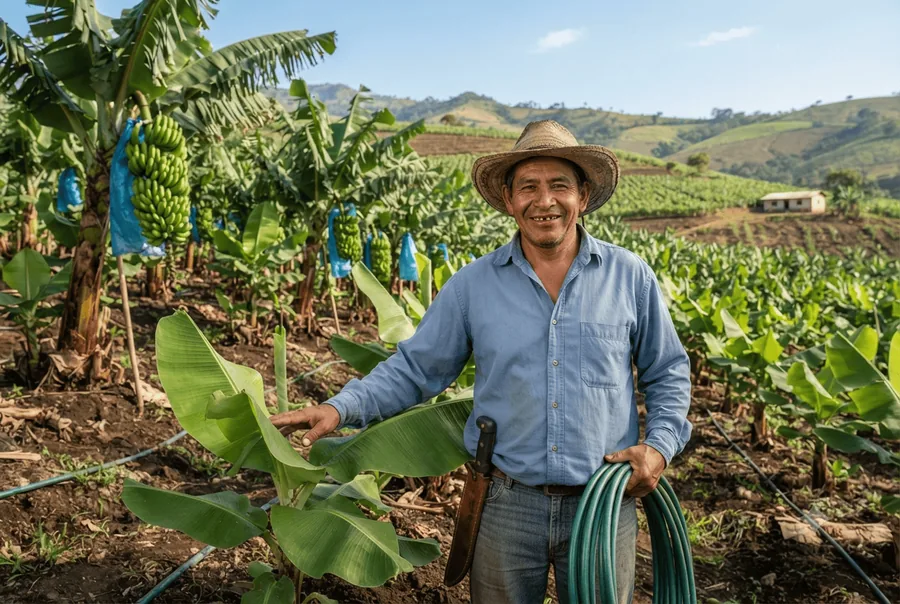 Cultivo de banana en Quimbaya, Colombia